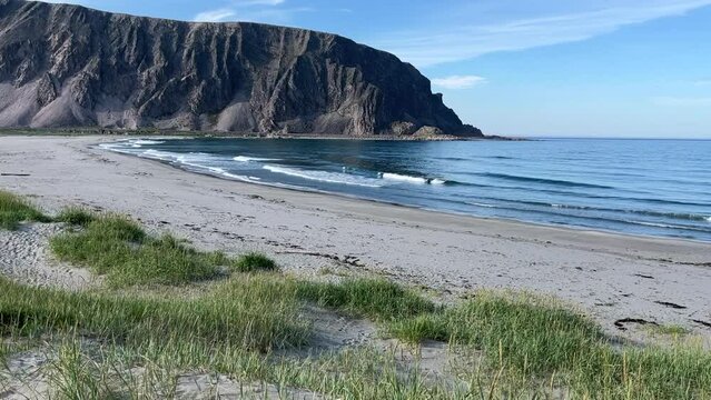 Beautiful Sunny Summer day on the Shores of the Barents Sea Near the City of Berlev&aring;g