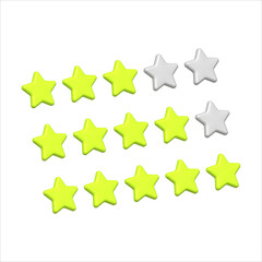 rate star icon 3d yellow color