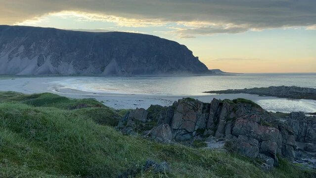 Beautiful Calm Summer Evening at the Shores of the Barents Sea