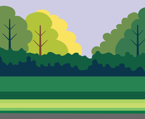 landscape with tree vector illustration