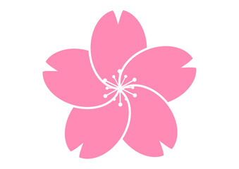 桜の花びらのアイコン素材 個性的でおしゃれなピンク色の桜の花のイラスト