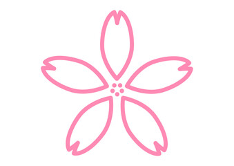 桜の花びらのアイコン素材 シンプルなスタンダードの桜のスタンプのイラスト