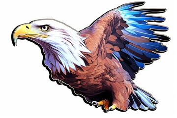 an eagle that can be used as a sticker or decal, Generative AI