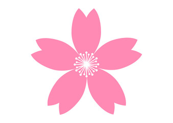 Fototapeta premium 桜の花びらのアイコン素材 スタンダードなピンク色の桜の花のイラスト