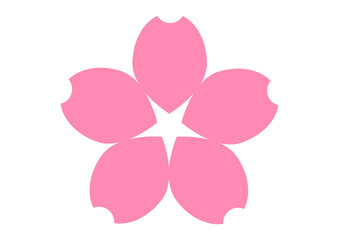 桜の花びらのアイコン素材 シンプルなピンク色の桜の花のイラスト