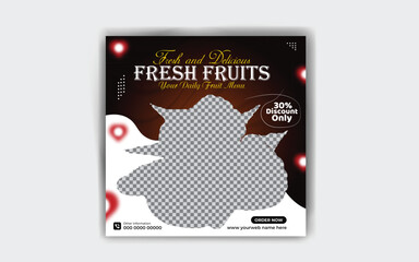 Fresh fruits social media post design template