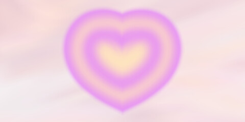 Blur Heart background tunnel gradient y2k. Aesthetic gradient with heart shape for background valentines day. Vector illustartion