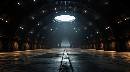 futuristic modern hangar
