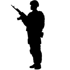 Soldiers silhouette vector illustration. Military soldier graphic resources for icon, symbol, or sign. Soldier silhouette for military, army, security, war or defense