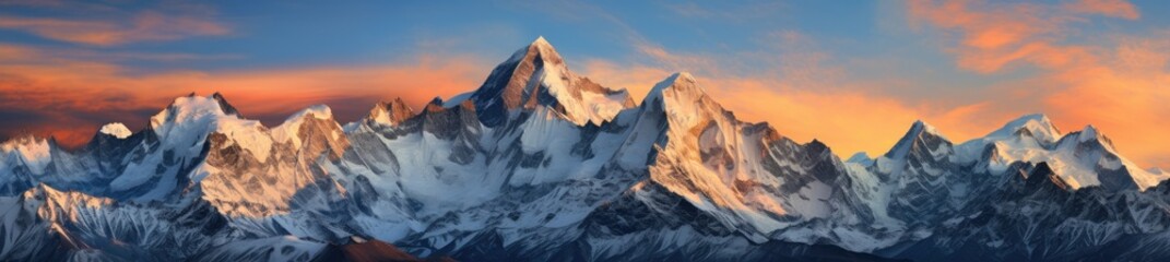 A Majestic Sunset Over the Serene Mountain Range