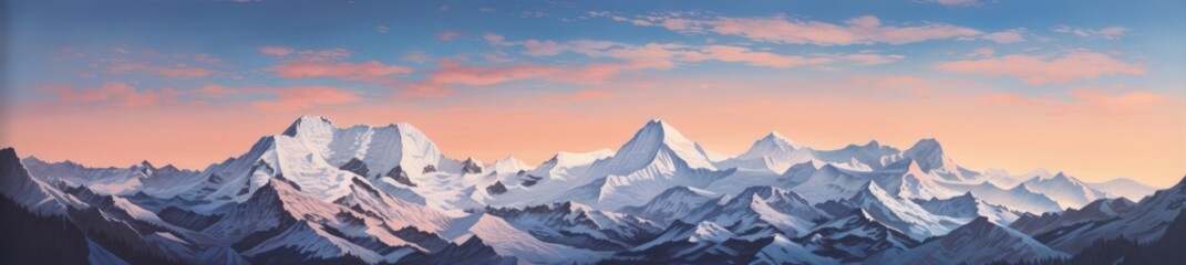 Fototapeta premium A Majestic Sunset Over the Enchanting Mountain Range
