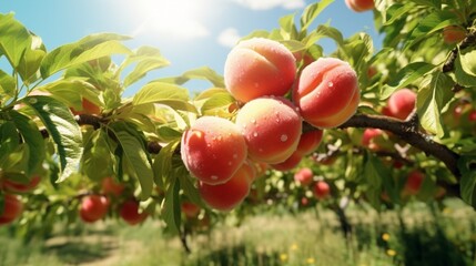 ripe red apples on a tree