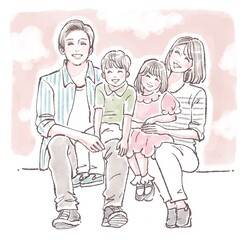 幸せな家族のイラスト素材