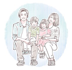 Fototapeta na wymiar 幸せな家族のイラスト素材