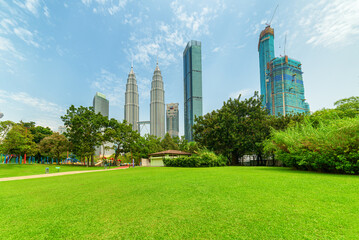 Awesome view of the KLCC Park and Petronas Twin Towers