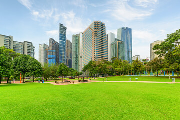 Fototapeta na wymiar Amazing view of a green city park in Kuala Lumpur