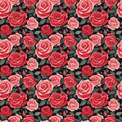 Fototapeta premium Seamless pattern of rose flower