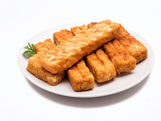 a plate of fried tempeh