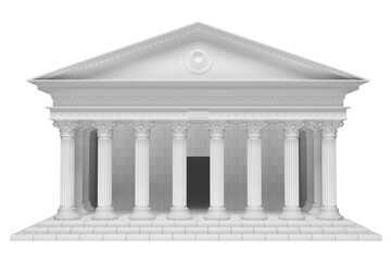 Obraz premium Ancient Greek temple with columns isolated on white background. 3d render