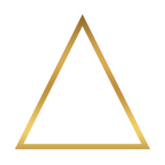 Luxury golden triangle frame line design transparant png, shape triangle gold design template	