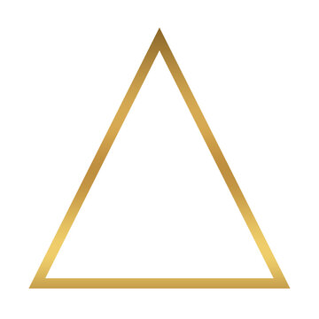 Luxury golden triangle frame line design transparant png, shape triangle gold design template	