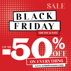 Black Friday discount sale flyer poster or social media post design