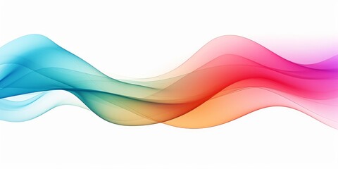 wave lines smooth flowing dynamic colorful spectrum gradient isolated on white background for concept of technology, digital, communication, science, Generative AI - obrazy, fototapety, plakaty