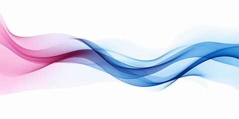 wave lines flowing dynamic colorful blue pink isolated on white background for concept of AI technology, digital, communication, science, music, Generative AI