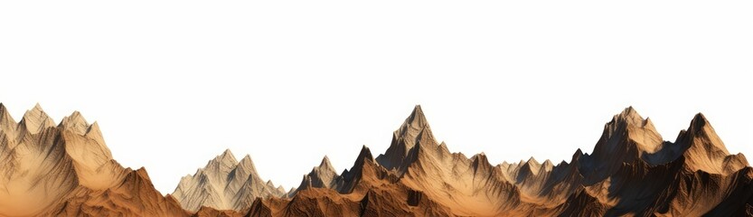 mountain range isolated on white background, Generative AI - obrazy, fototapety, plakaty