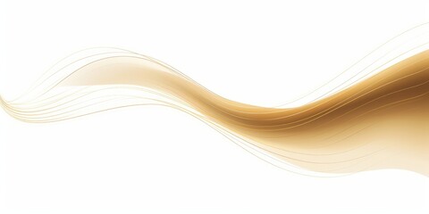 abstract line art wavy smooth flowing dynamic gold gradient isolated on white background in concept luxury, wave, ocean, Generative AI