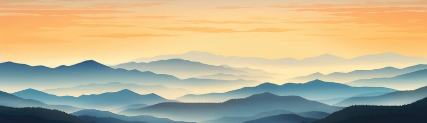 Obraz premium A Majestic Sunset Over the Serene Mountain Range