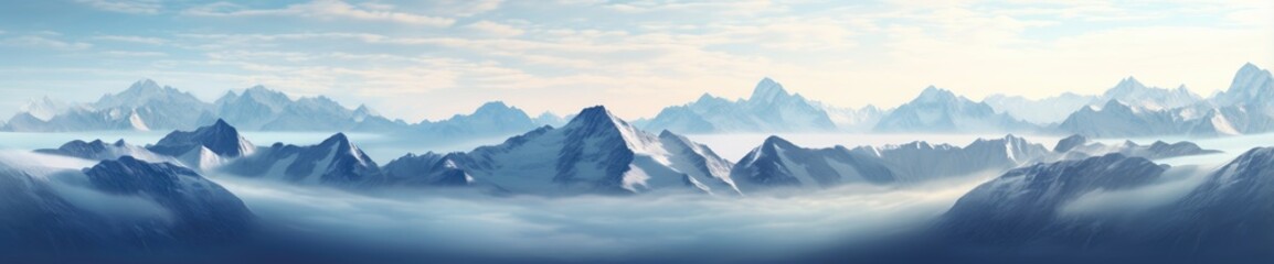 Obraz premium Majestic Peaks Shrouded in Mist and Mystery