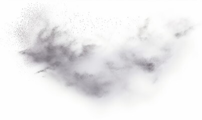 flying white dust cloud, isolated on white background, Generative AI