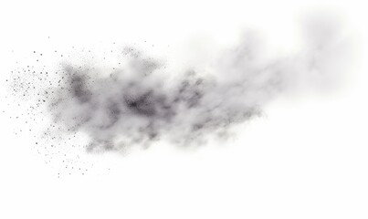 flying white dust cloud, isolated on white background, Generative AI