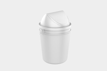 Trash bin, Recycled bins for trash or garbage open and closed isolated on a white background.3d illustration