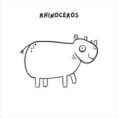 card coloring book African rhinoceros