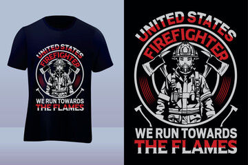 Firefighter vector tshirt design