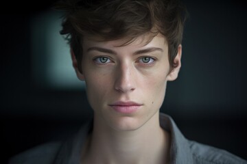 Portrait of Transgender the Fluid Self looking Sad Confused LGBTQIA+ Community Questioning Sexual Orientation combating Stigma Discrimination