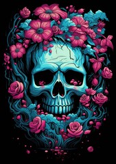 Floral Crowned Skull: A Symbolic and Beautifully Contrasting Image