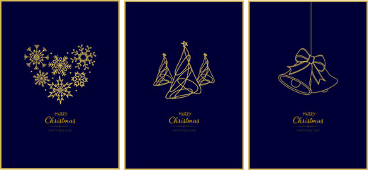Fototapeta na wymiar Merry Christmas Corporate Holiday cards and invitations design. Modern universal artistic templates. Vector illustration.