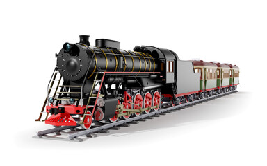 Obraz premium old steam train with wagons