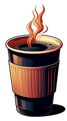 Black, coffee, hot, paper cup, delicious, steaming,
