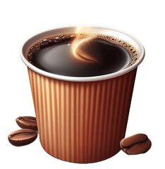 Black, coffee, hot, paper cup, delicious, steaming,