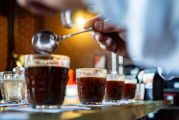 coffee degustation in the restaurant