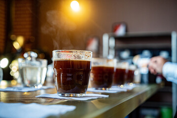 coffee degustation in the restaurant