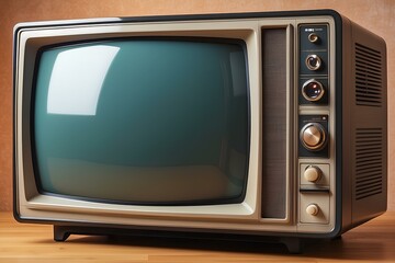 crt television retro 80, 16:9, facing, big