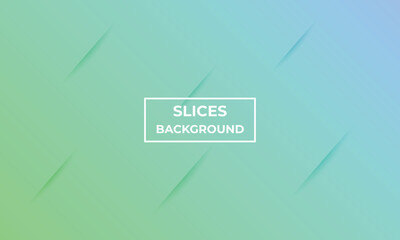 vector slices style with green and blue background