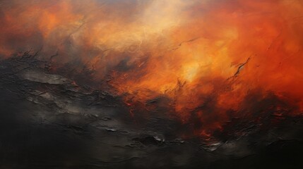volcanic wasteland, abstract expressionism, copy space, 16:9