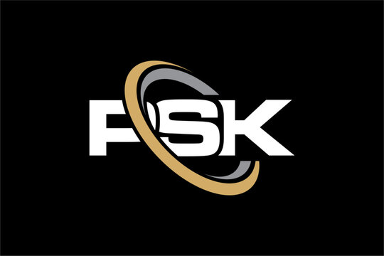 PSK creative letter logo design vector icon illustration