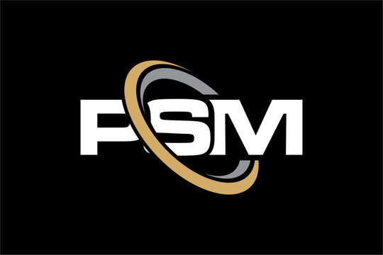 PSM creative letter logo design vector icon illustration
